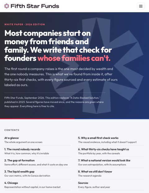 Cover of the 2026 edition of the Fifth Star Funds white paper